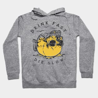 rock skull terror - drink fast die slow Hoodie